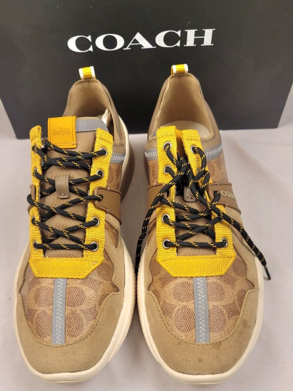 COACH Citysole Signature Runner Sneaker Men's Size US 11.5 11 1/2 D Khaki Flax